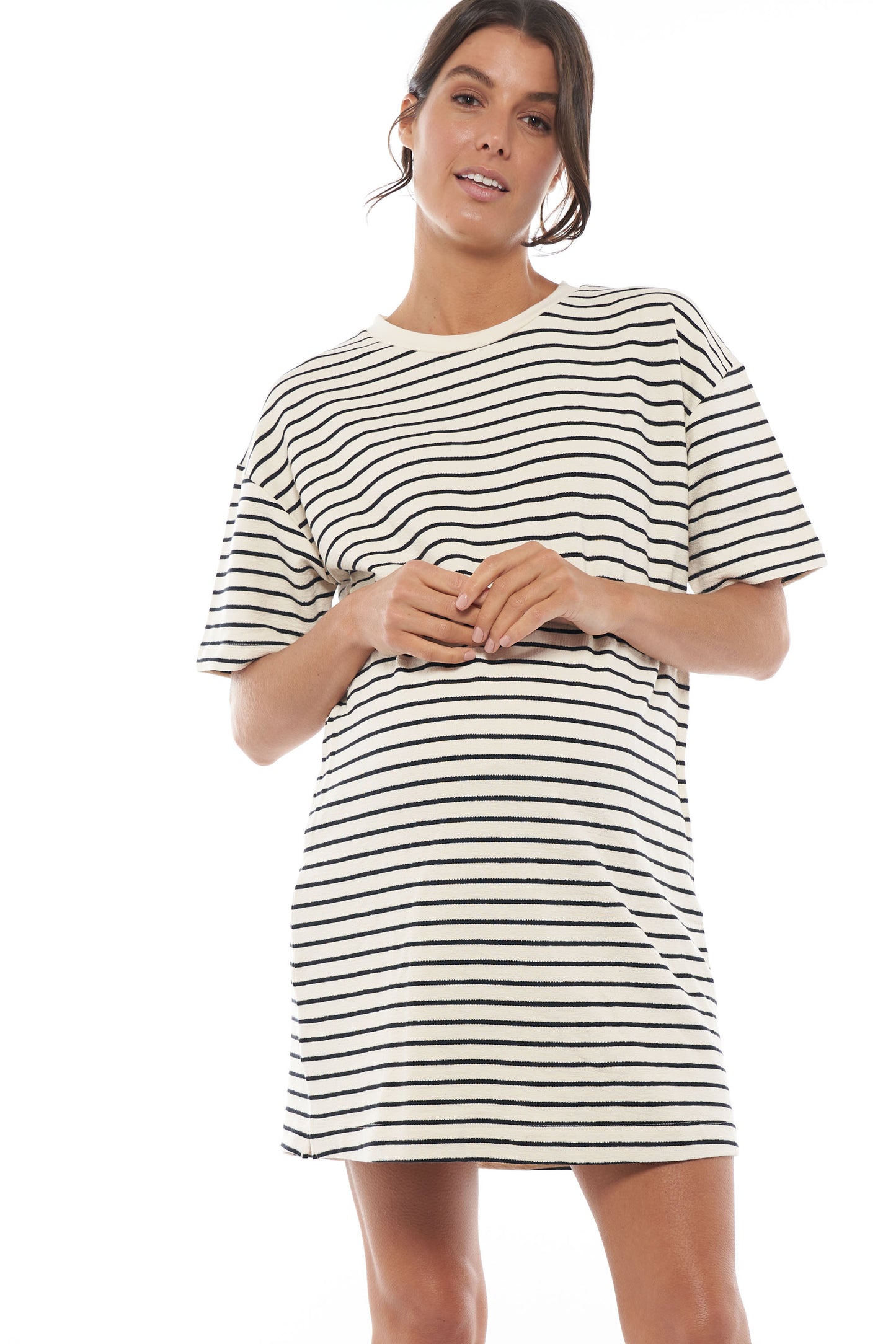 Stripe Maternity Tee Dress 1