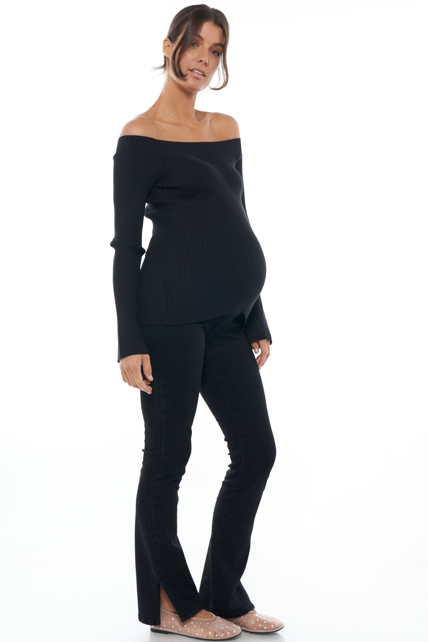 Off Shoulder Maternity Top -3