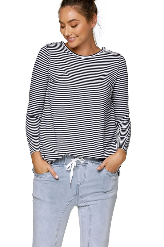Casual Maternity Top Navy Stripe - 7