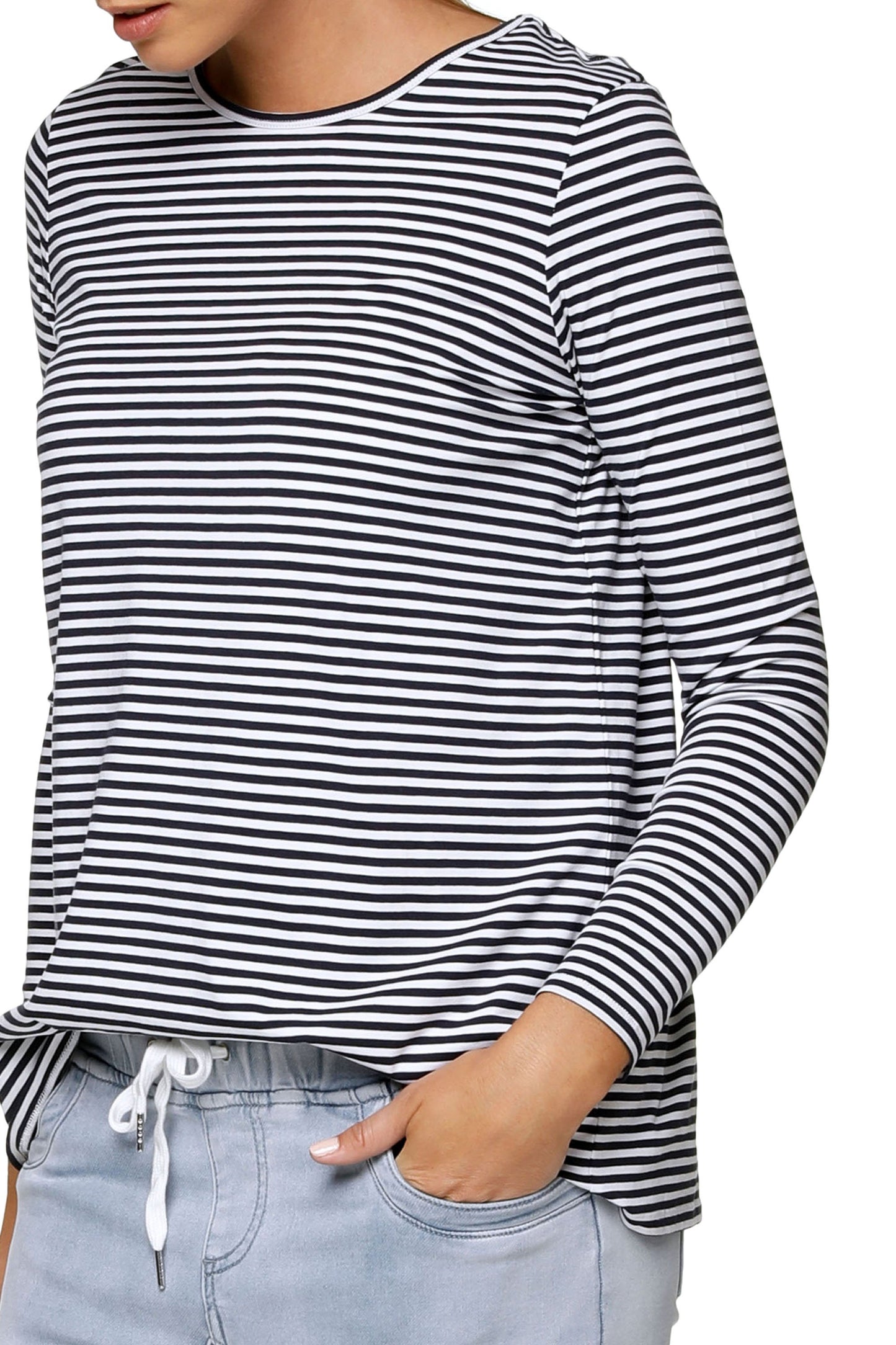 Casual Maternity Top Navy Stripe - 10