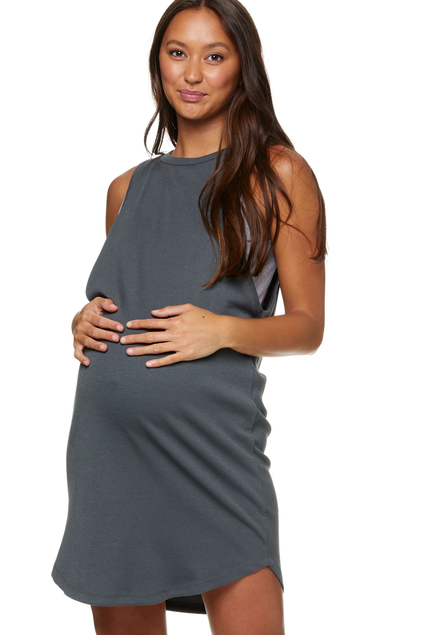 Maternity and Nursing Dress Khaki - 2