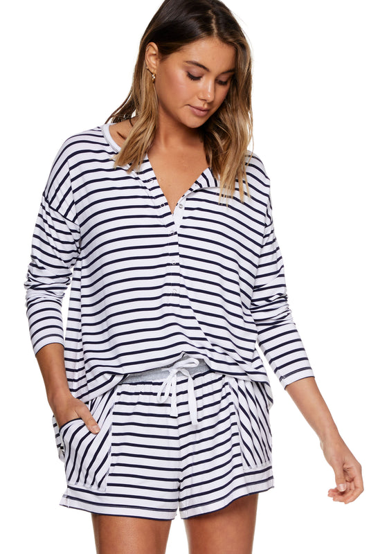 Stripe Maternity Pajama Top - 8