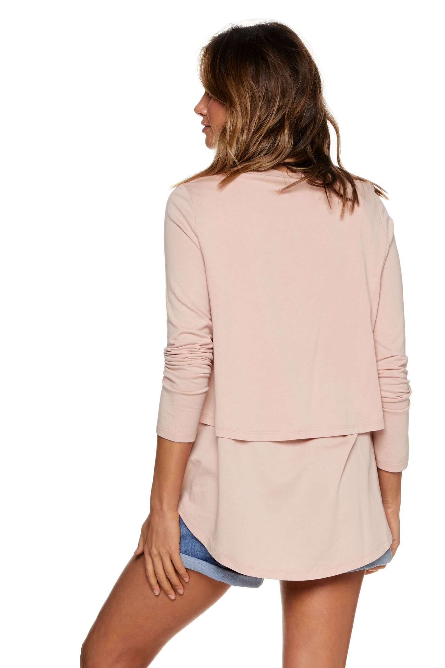 Maternity and Nursing Long Sleeve Top Pink - 8