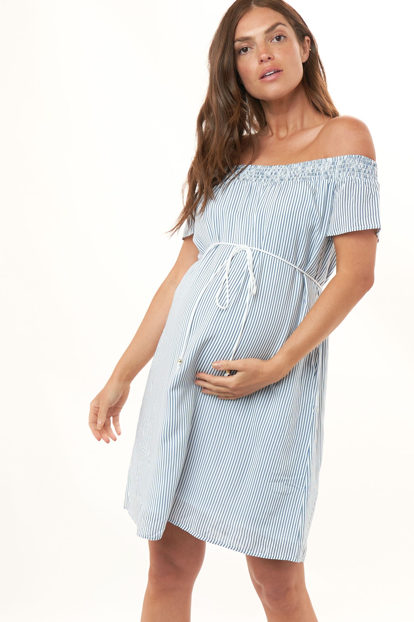 Maternity Photo Shoot Dress Stripe - 1