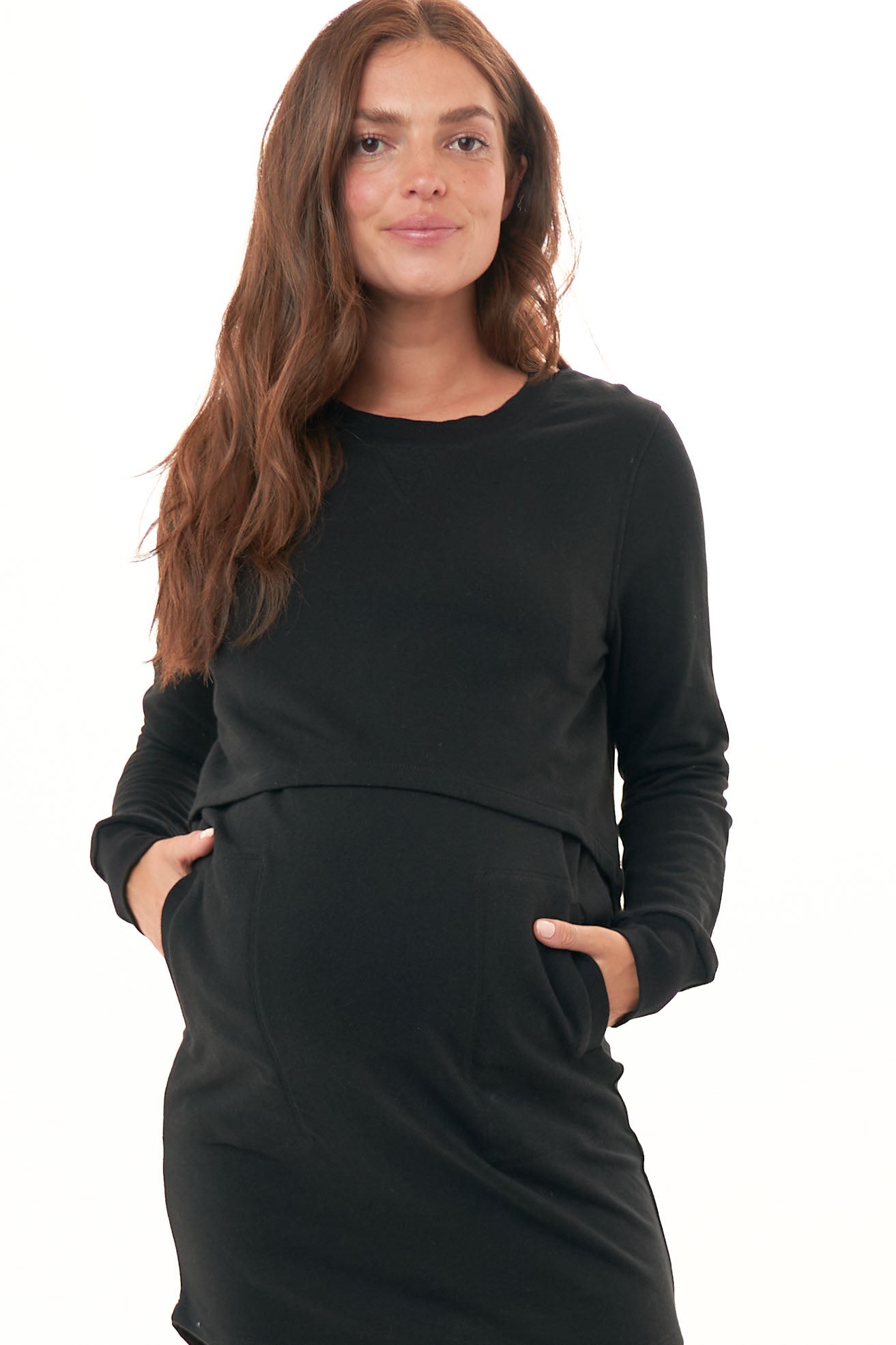 Black Maternity Nursing Dress -1