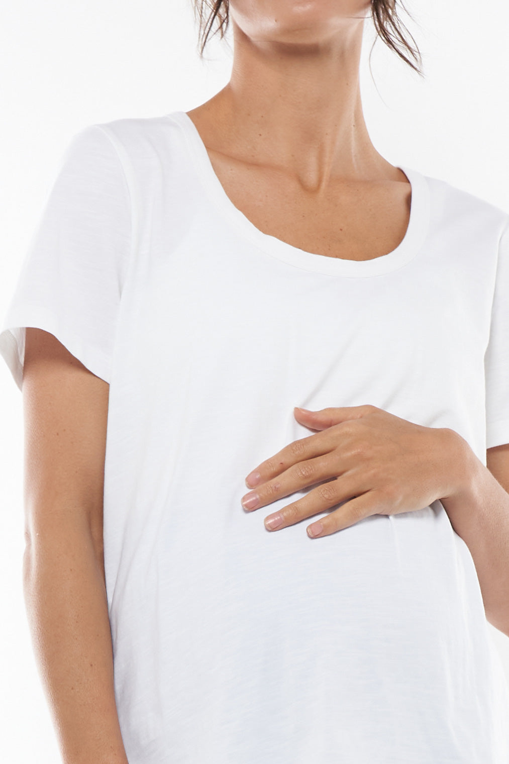 White Maternity Tee -2