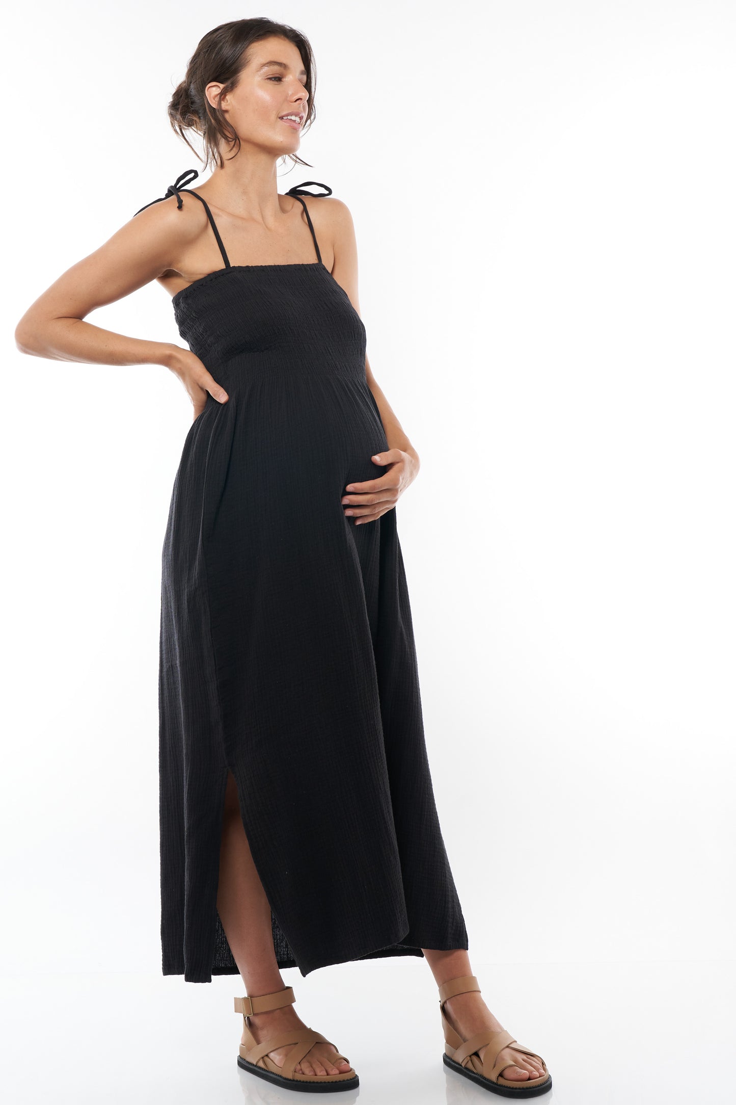 Maternity Summer Dresses Black -2