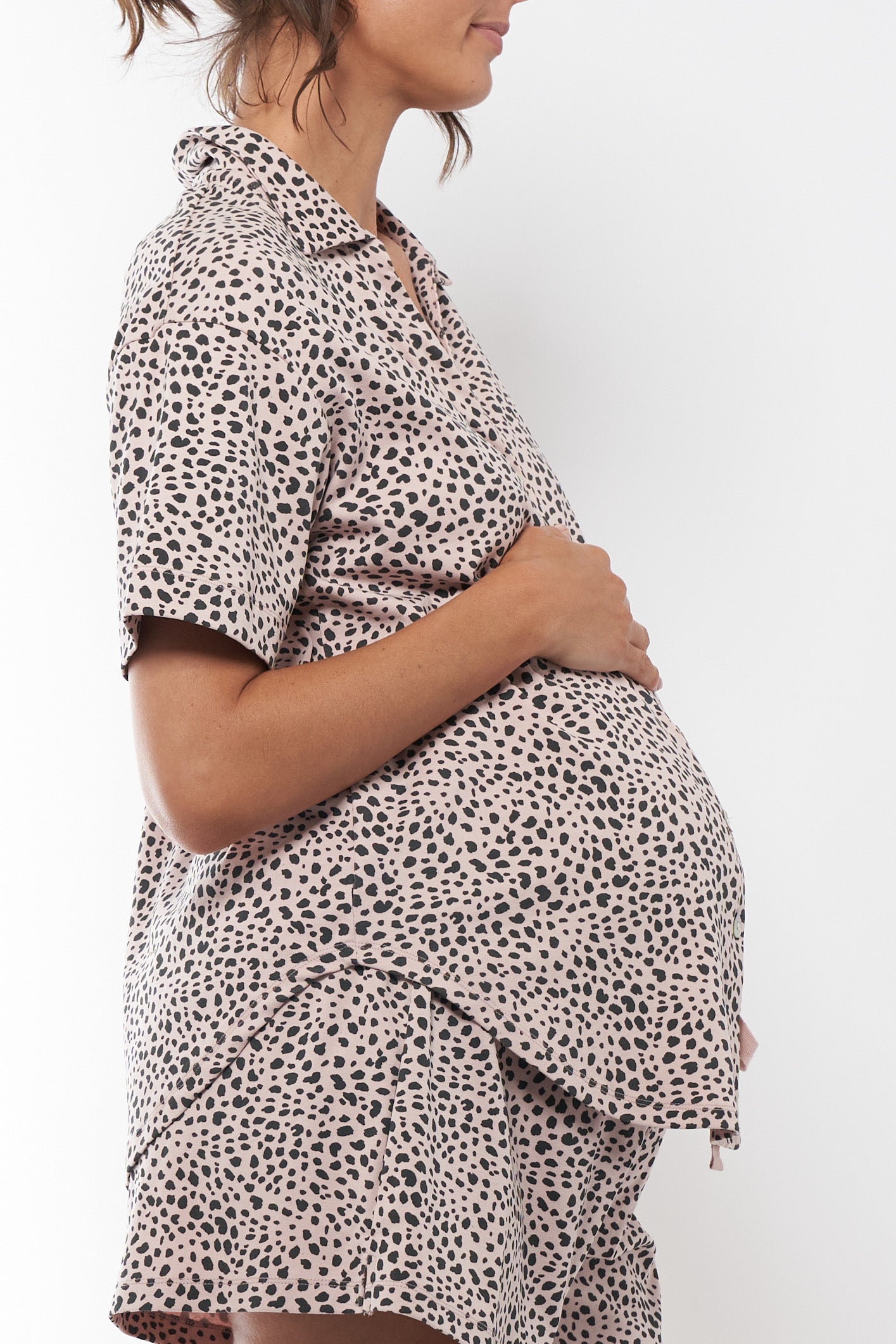 Maternity Pyjama Shirt Pink -4