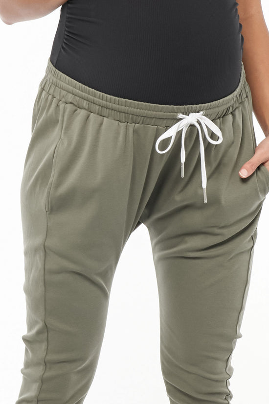 Maternity Track Pants Khaki BAE The Label Australia
