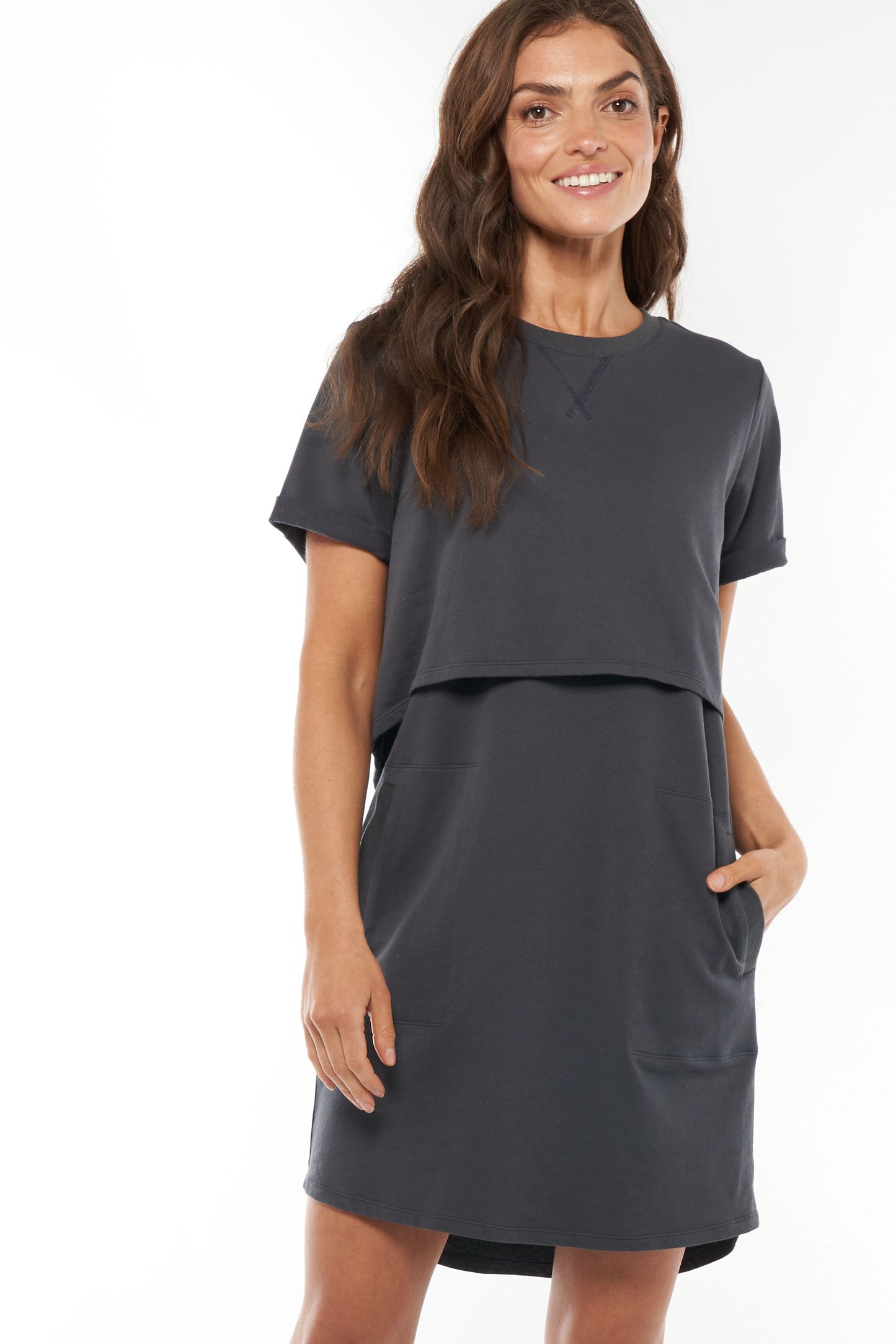 Nursing Friendly Dress Slate -6