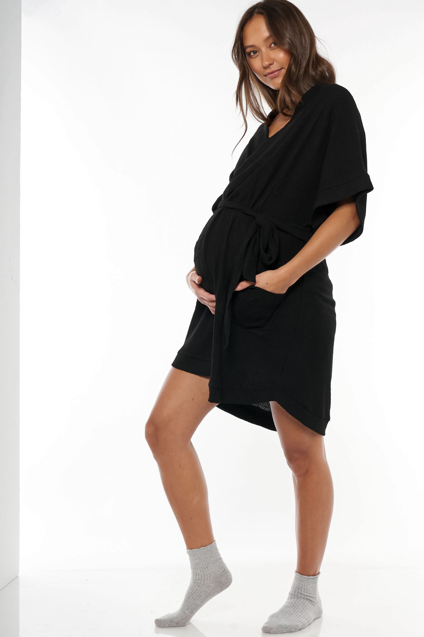 Maternity Robe Black - 3