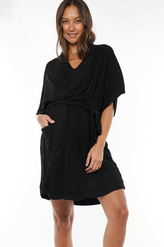 Maternity Robe Black - 2