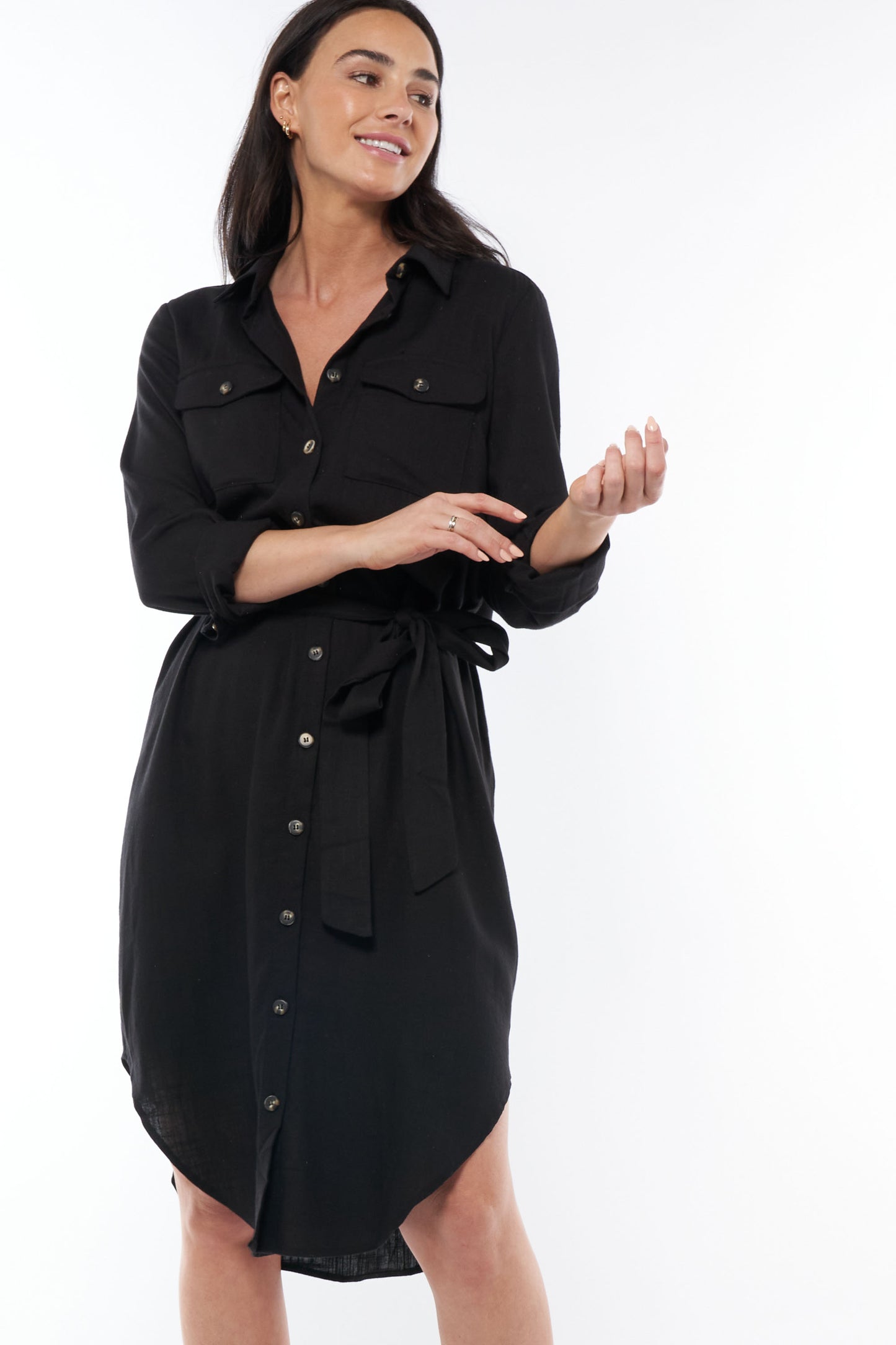 Linen Maternity Dress Black – BAE The Label Australia