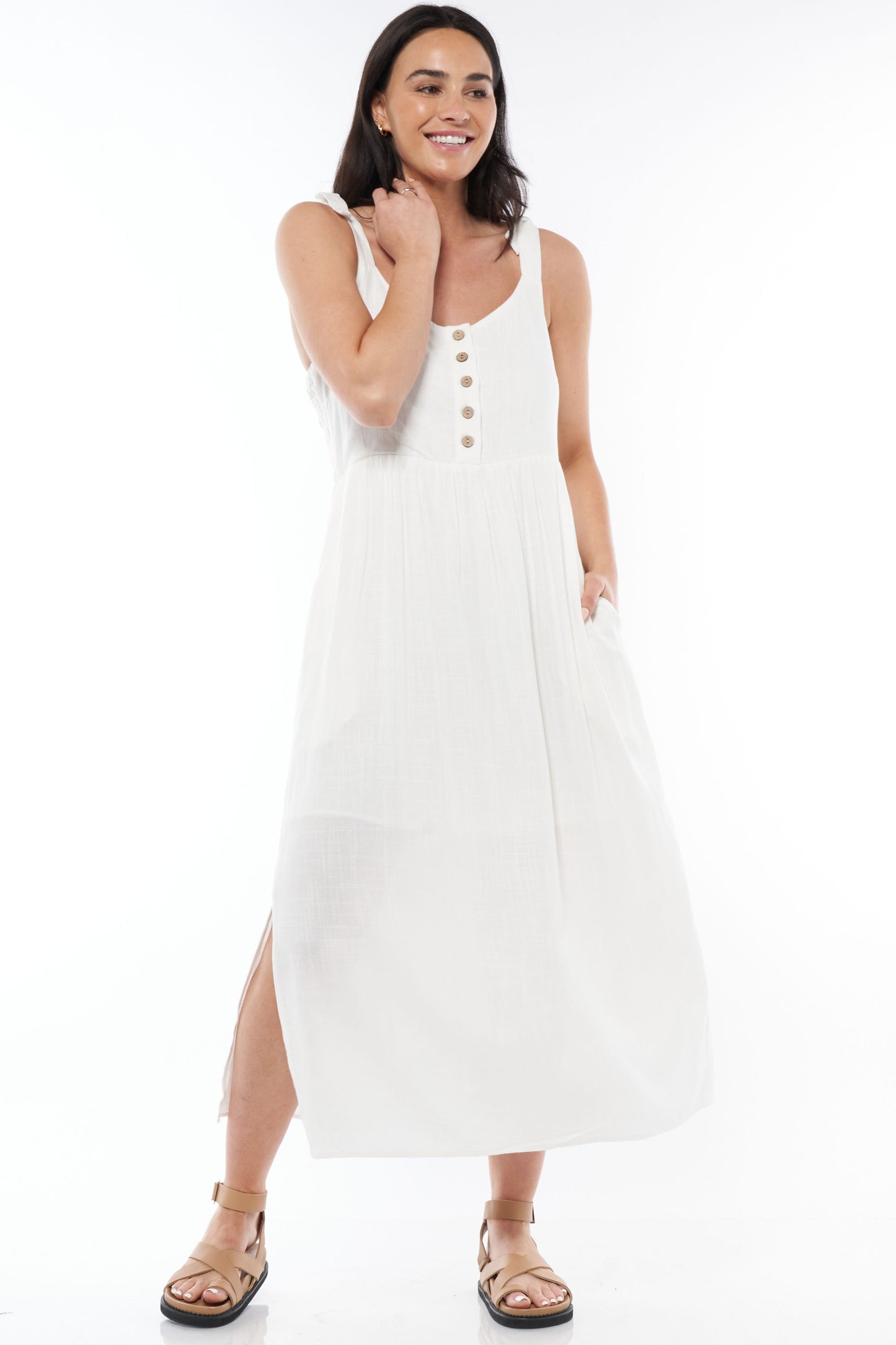 White Maternity Dress -6