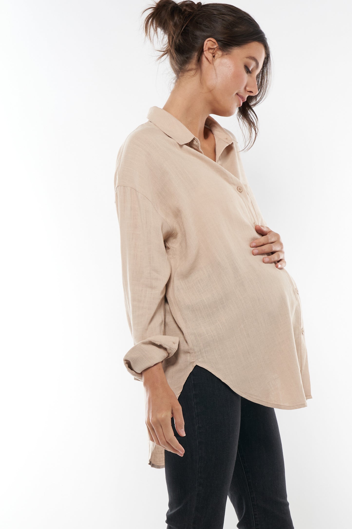 Pregnancy Friendly Shirt - Almond 2