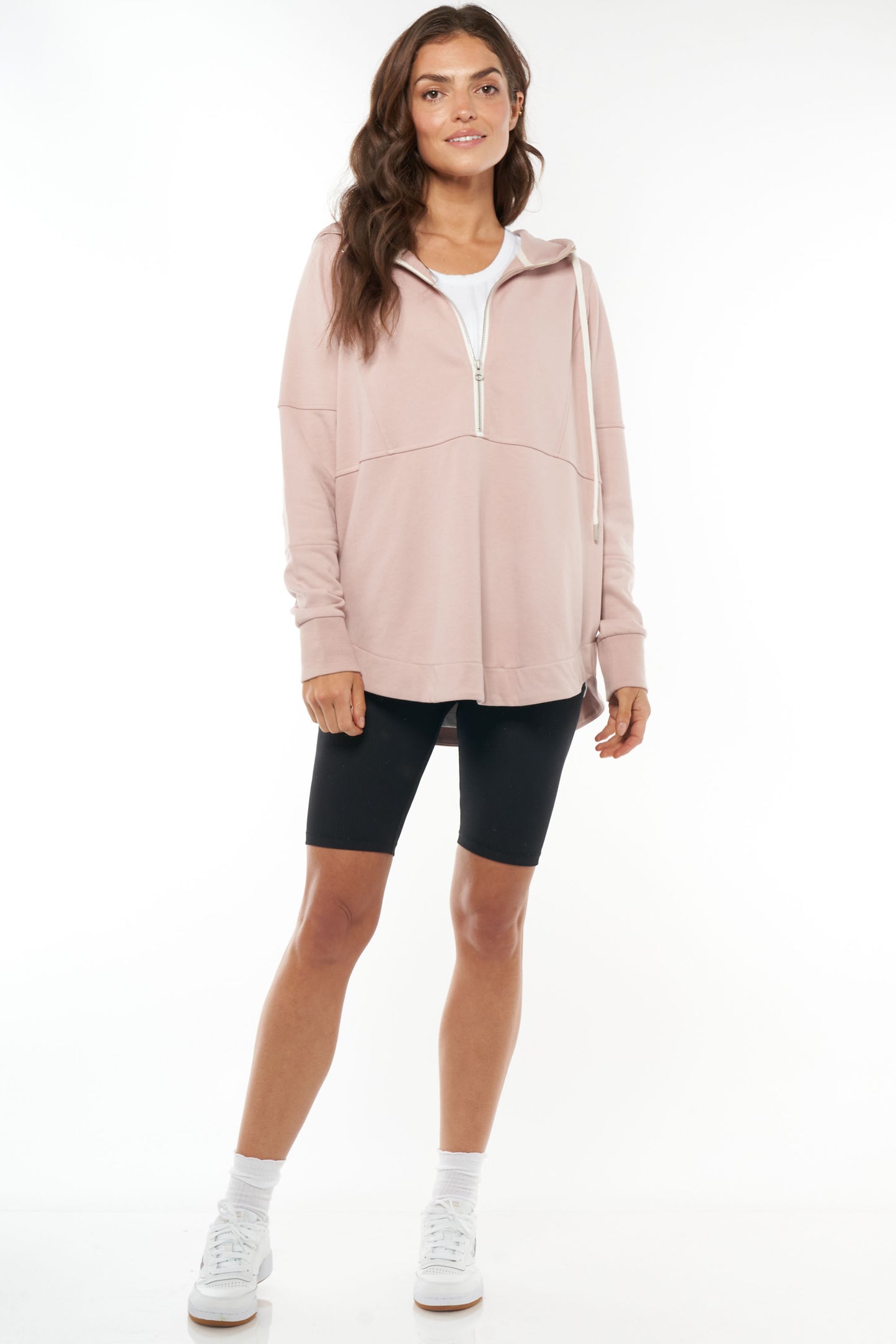Maternity and Nursing Zip Hoodie Pink -8